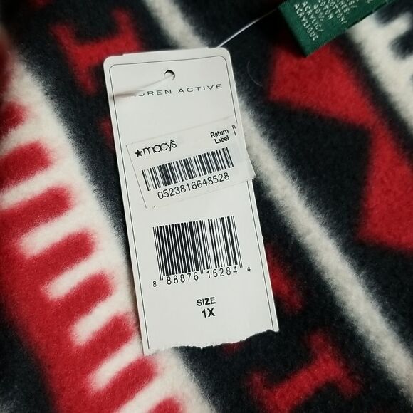NWT Lauren Active Fleece Tribal Jacket 1X - Picture 11 of 12